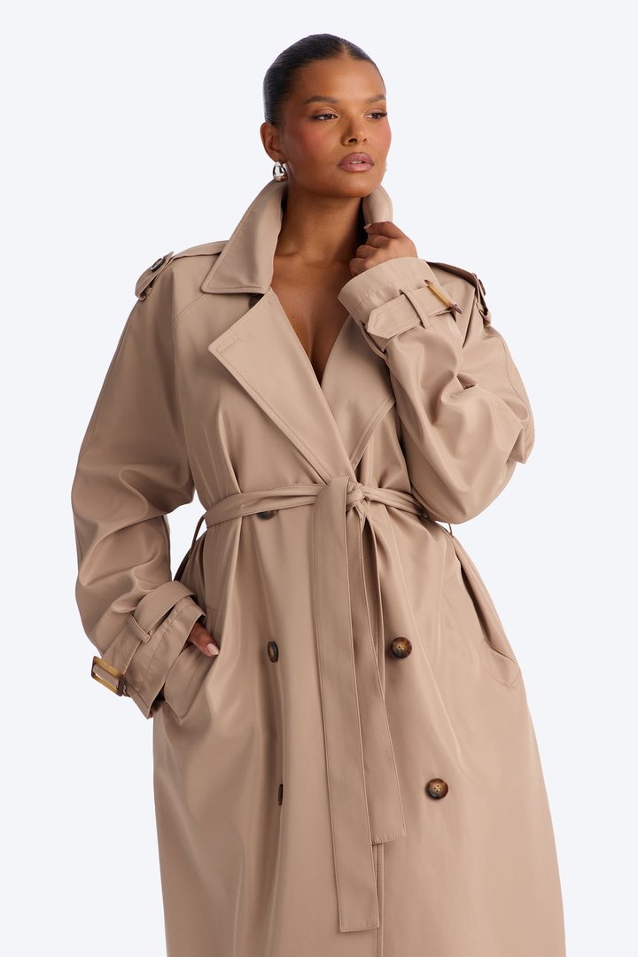 Keep Your Promise Trench Coat - Tan