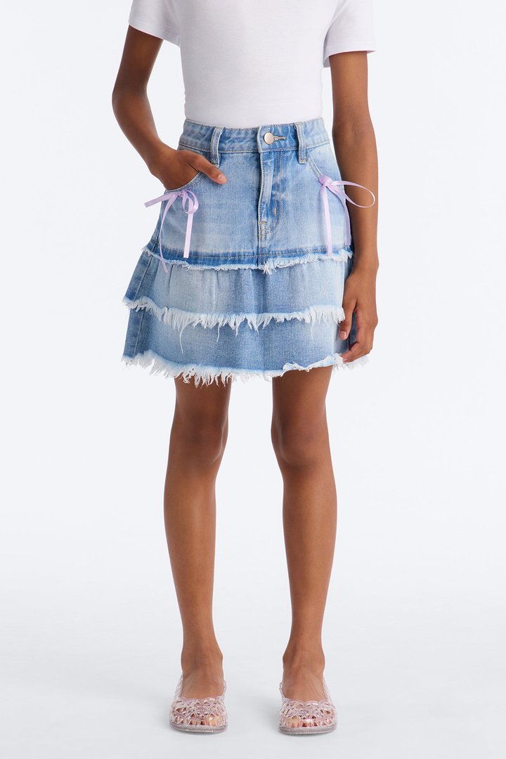 Mini Dare To Be Different Denim Skirt - Light Wash