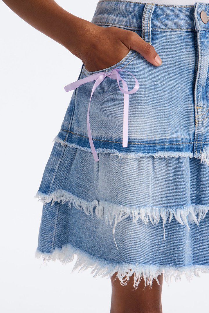 Mini Dare To Be Different Denim Skirt - Light Wash