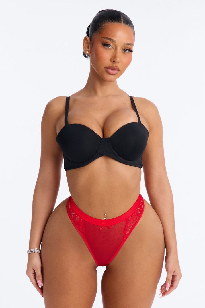Nothing Basic Dotted Mesh Thong - Red