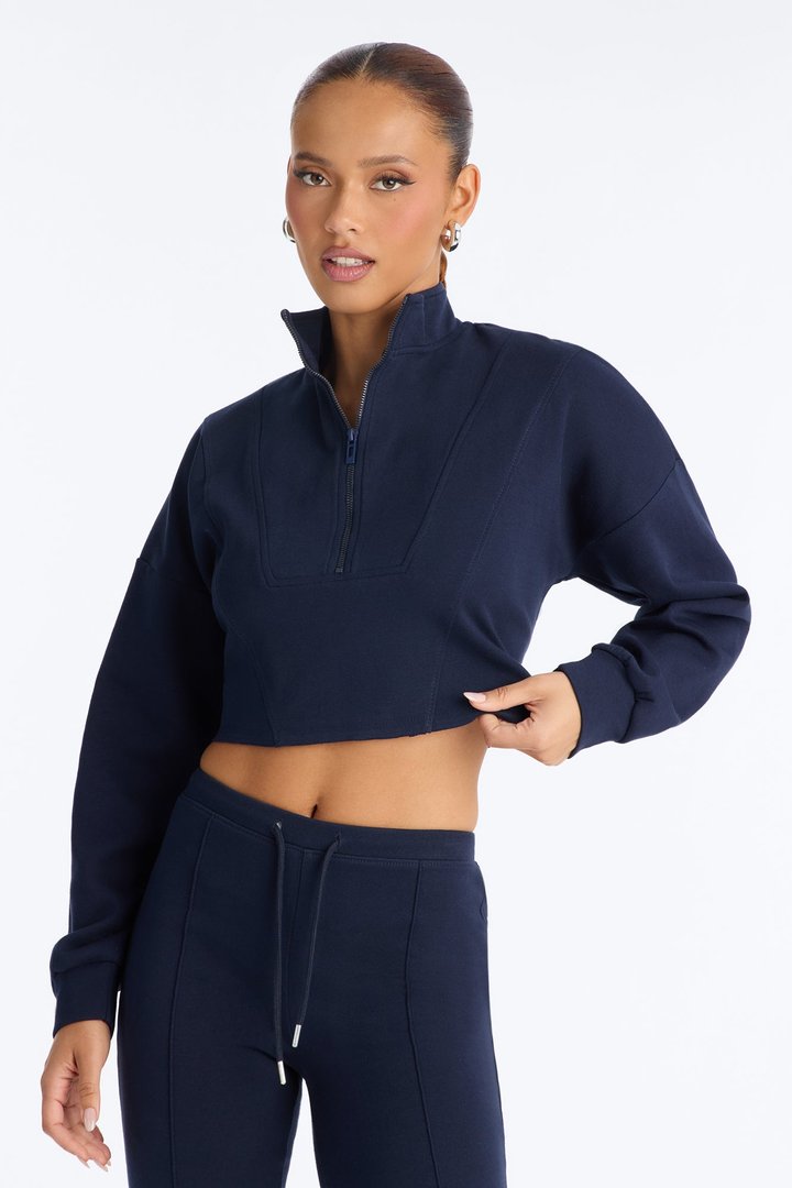 Ready To Move Quarter Zip Pant Set - Navy