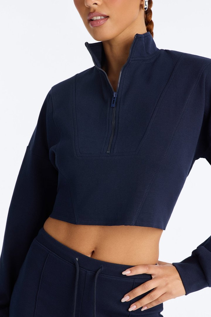 Ready To Move Quarter Zip Pant Set - Navy