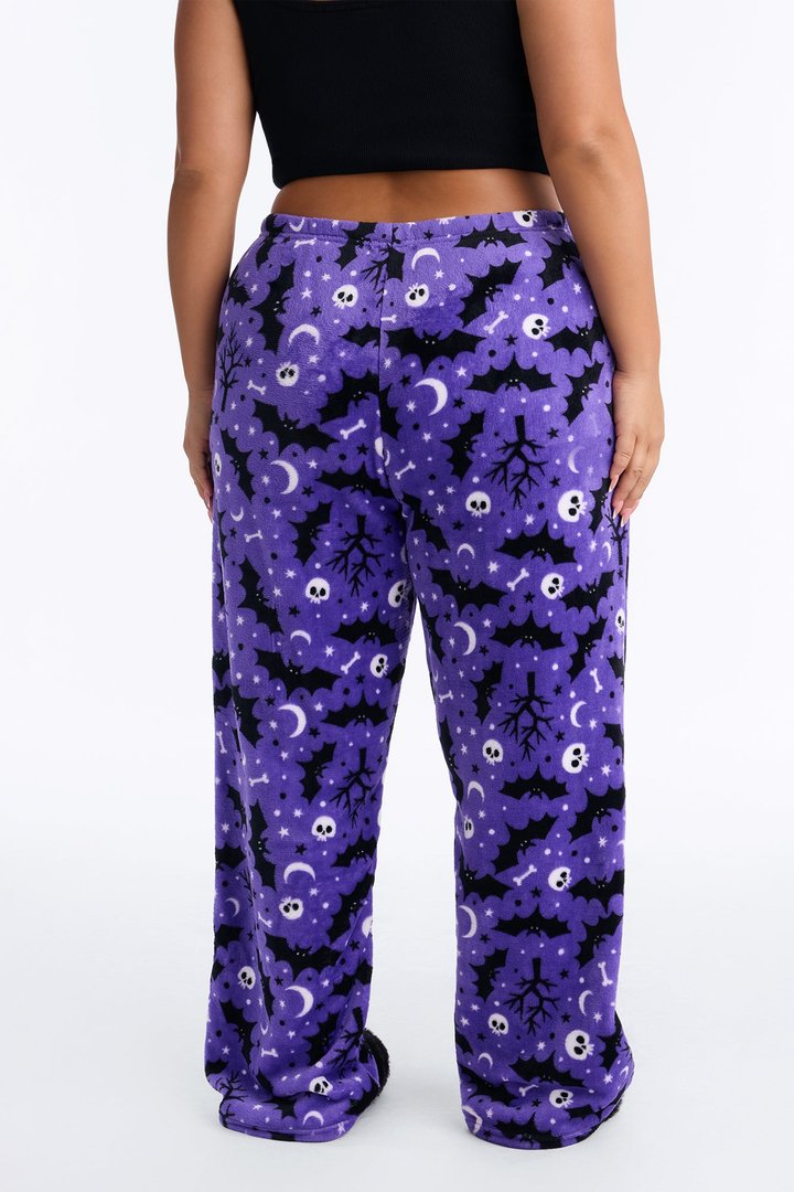 Midnight Creep Plush Halloween PJ Pants - Purple/combo