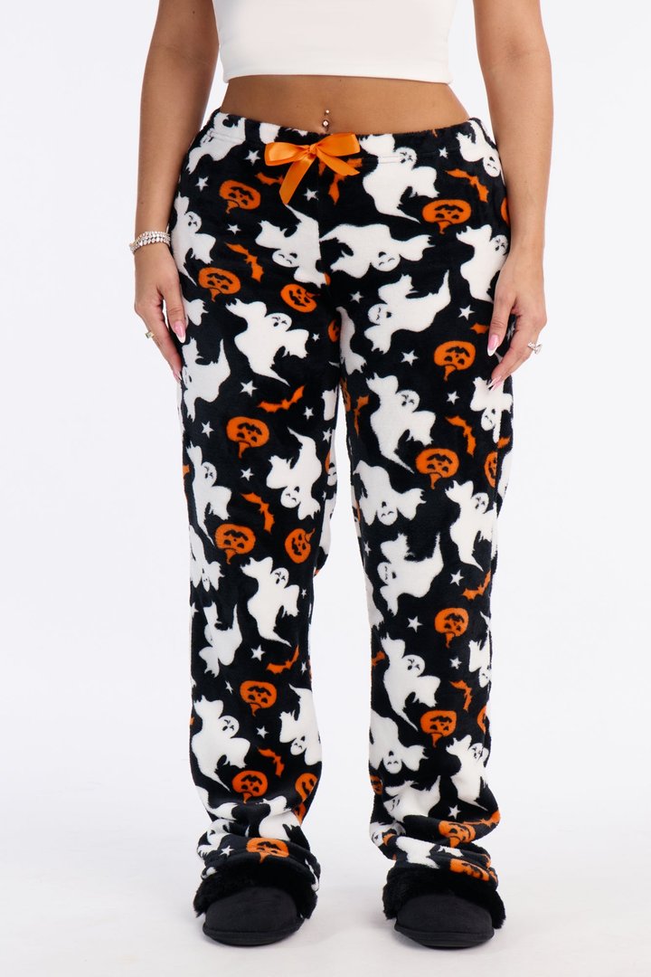 Spookfest Plush Halloween PJ Pants - Black/combo