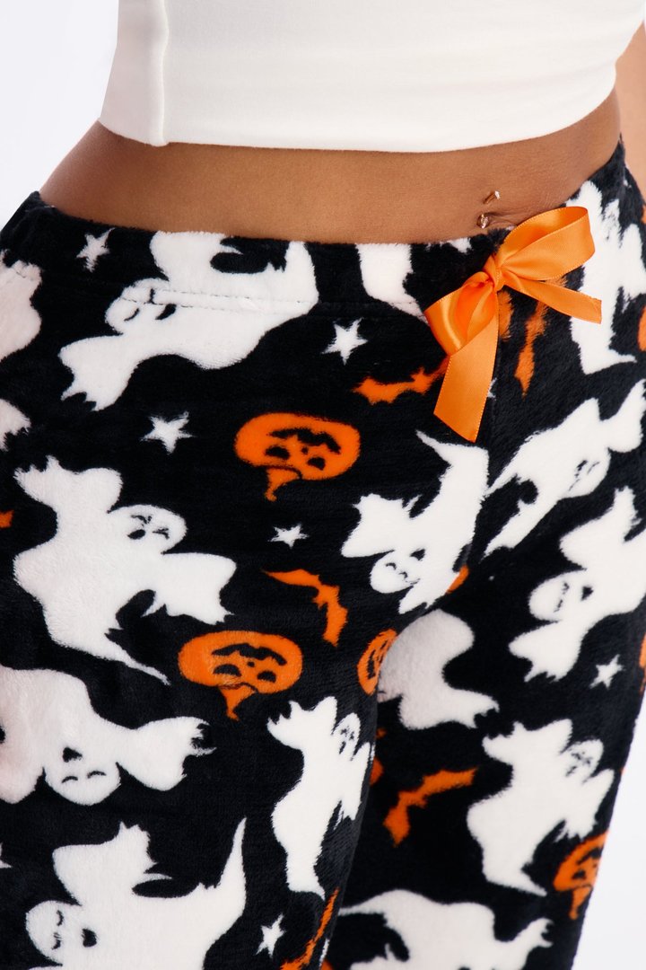 Spookfest Plush Halloween PJ Pants - Black/combo