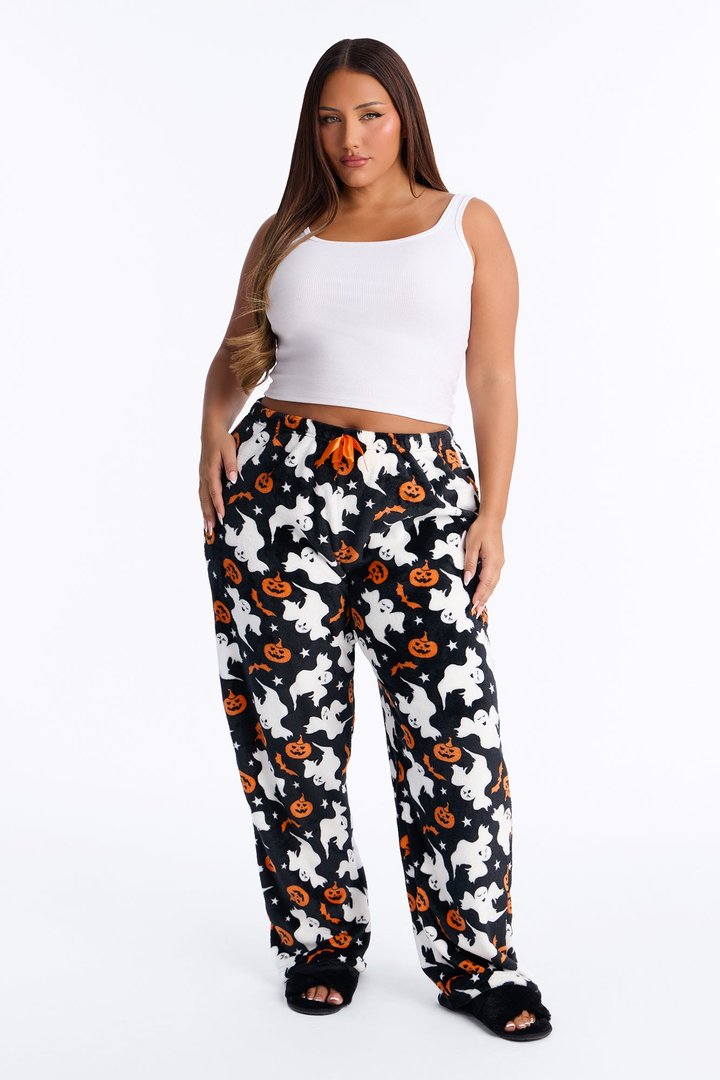 Spookfest Plush Halloween PJ Pants - Black/combo