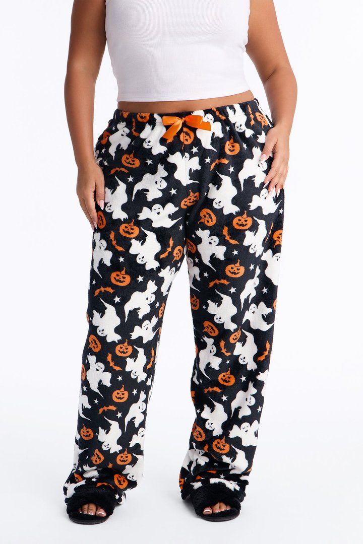 Spookfest Plush Halloween PJ Pants - Black/combo