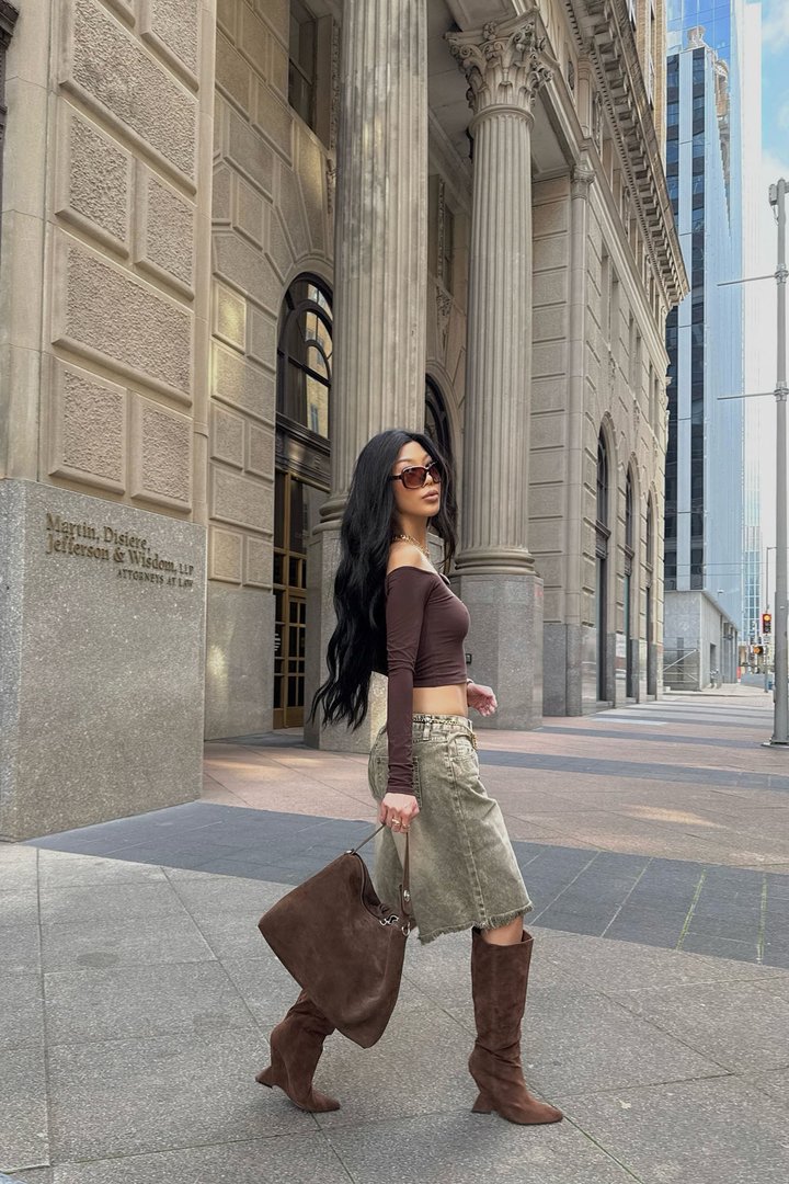 Claire Knee High Boots - Brown