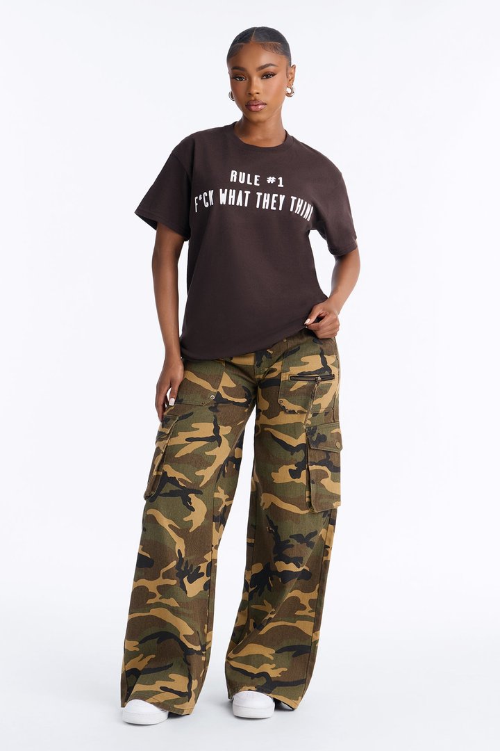 Fck What They Think Graphic Tee - Chocolate