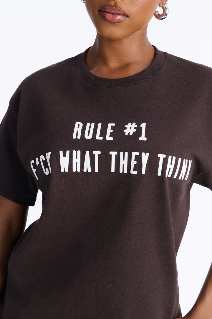 Fck What They Think Graphic Tee - Chocolate