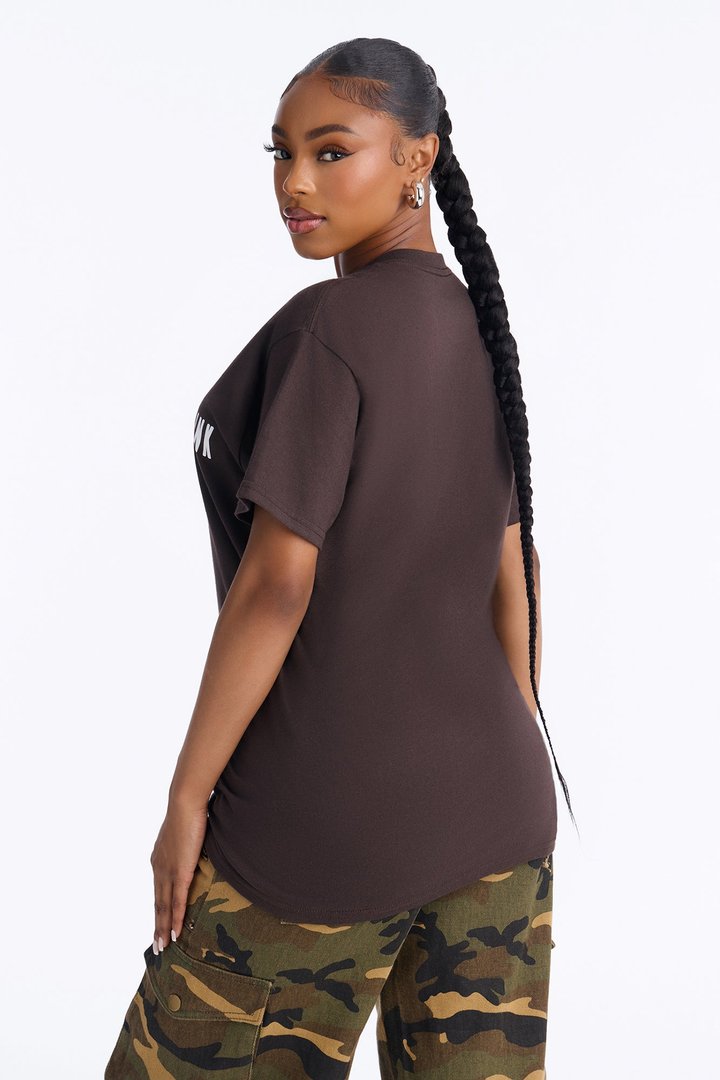 Fck What They Think Graphic Tee - Chocolate