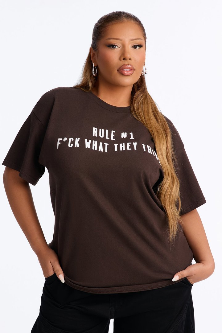 Fck What They Think Graphic Tee - Chocolate