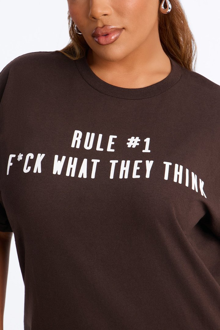 Fck What They Think Graphic Tee - Chocolate