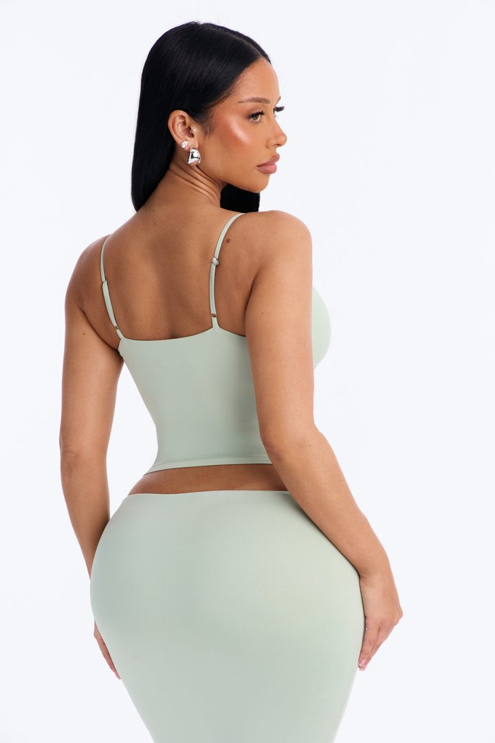 Second Skin Bra Pad V Neck Cami - Mint