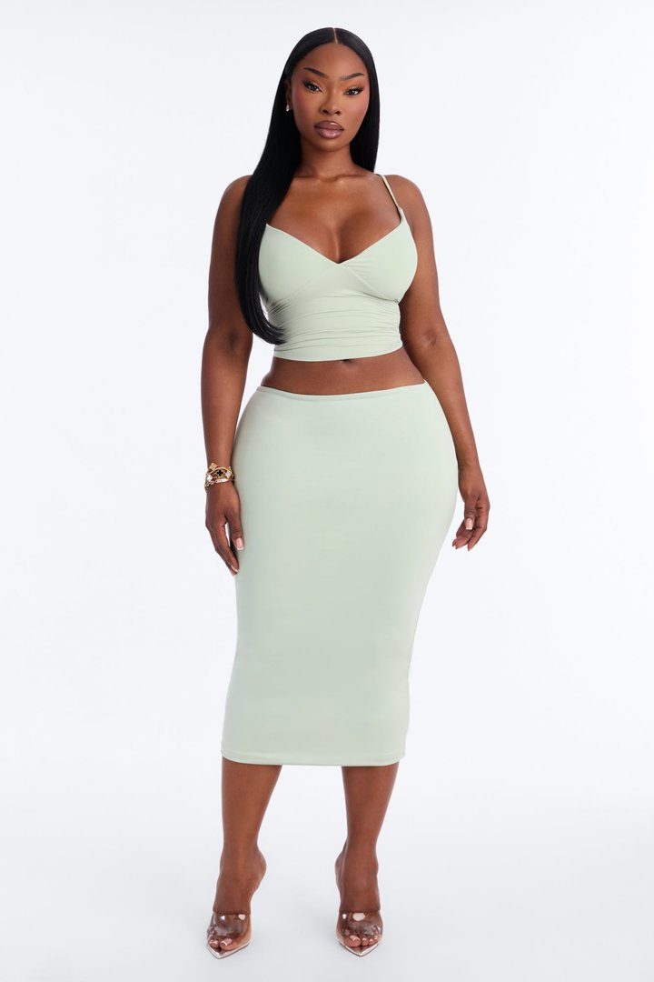 Second Skin Bra Pad V Neck Cami - Mint