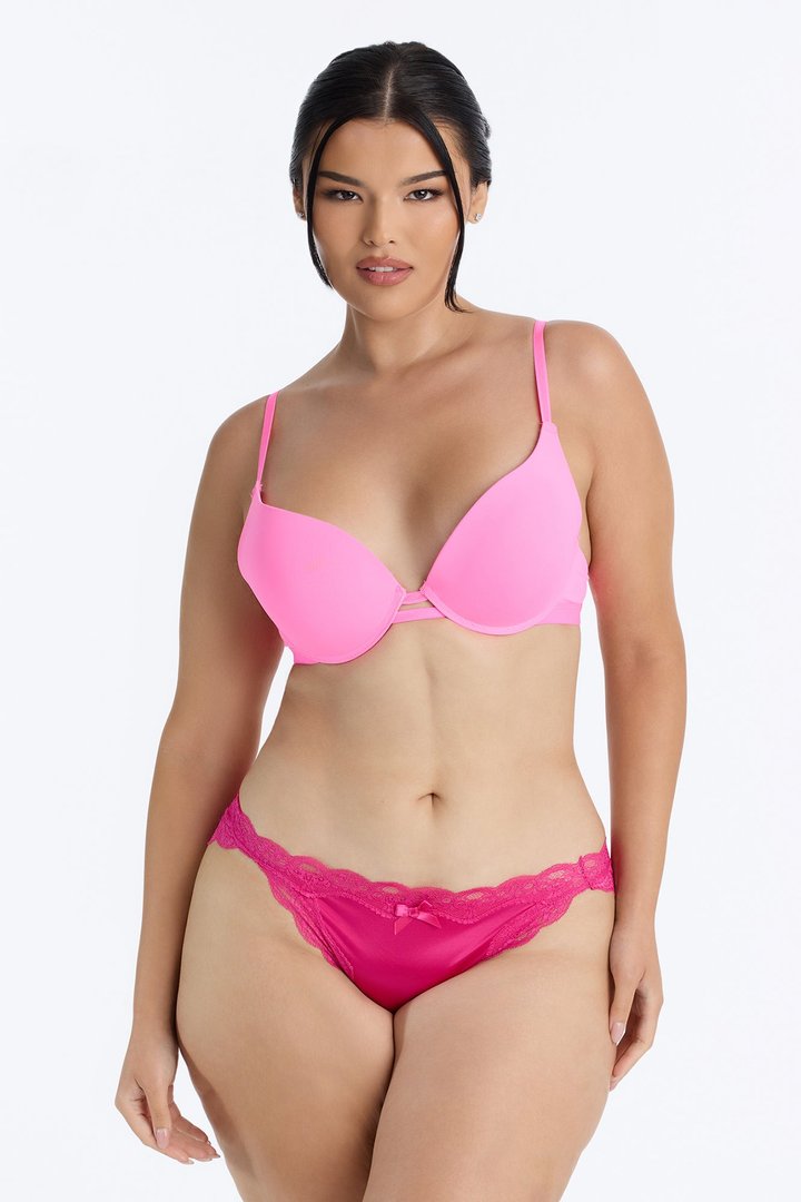 Sienna Mesh Lace Bikini Panty - Hot Pink