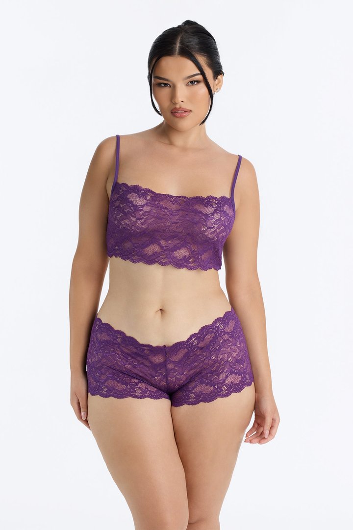 Sultry Moments Lace 2 Piece Set - Eggplant