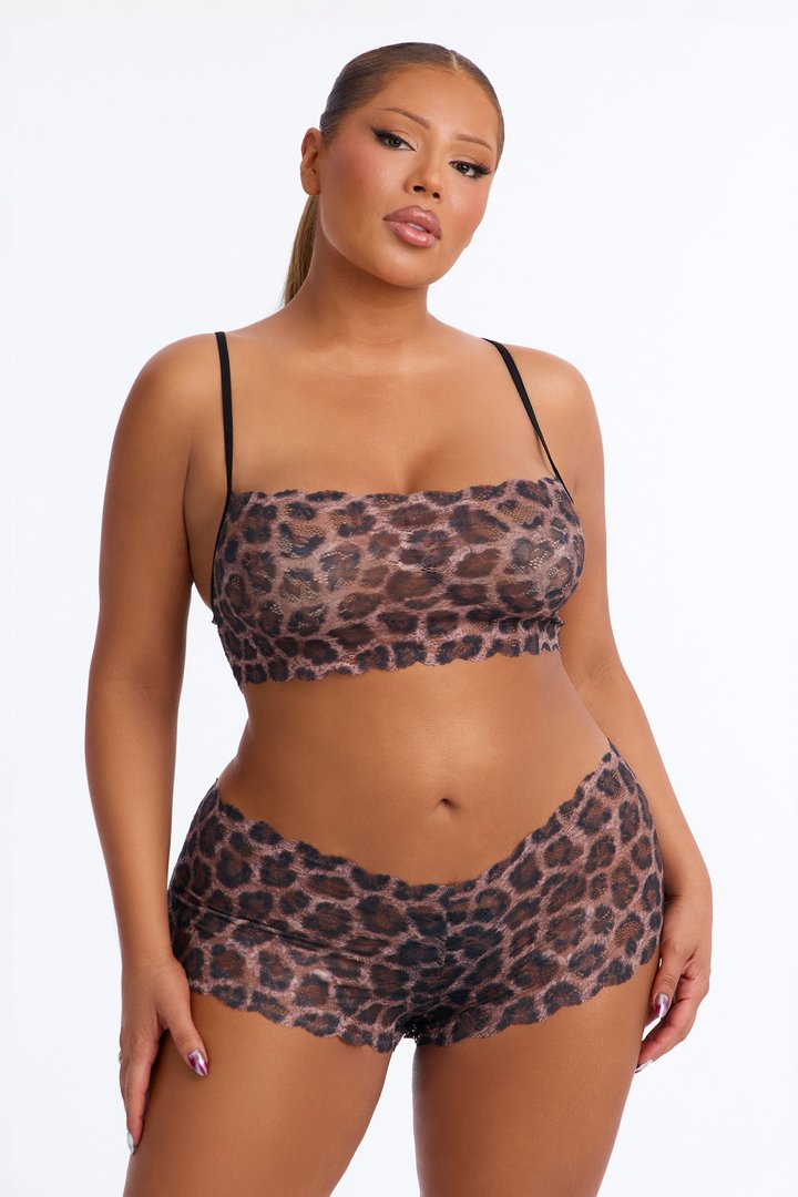 Sultry Moments Lace 2 Piece Set - Leopard