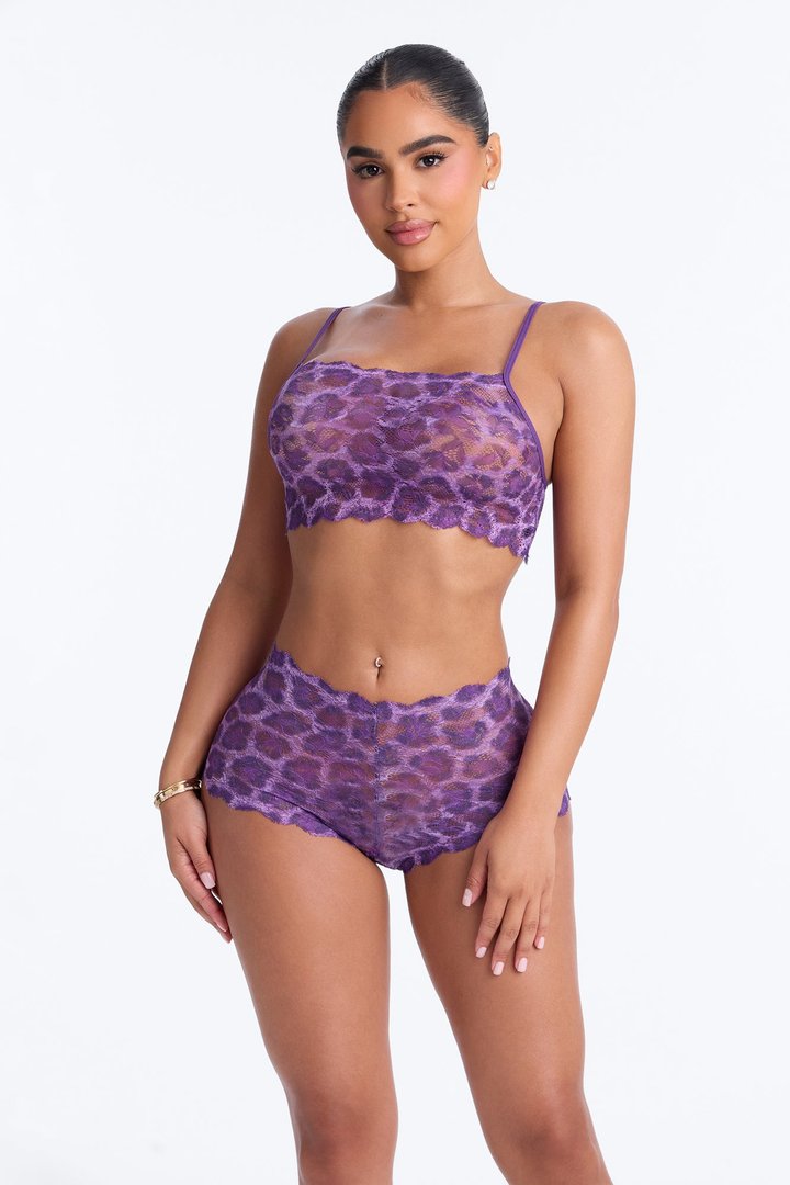 Sultry Moments Lace 2 Piece Set - Purple/combo