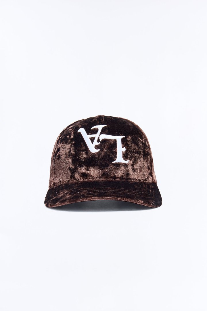 Mini City Of LA Velvet Structured Snapback Hat - Brown