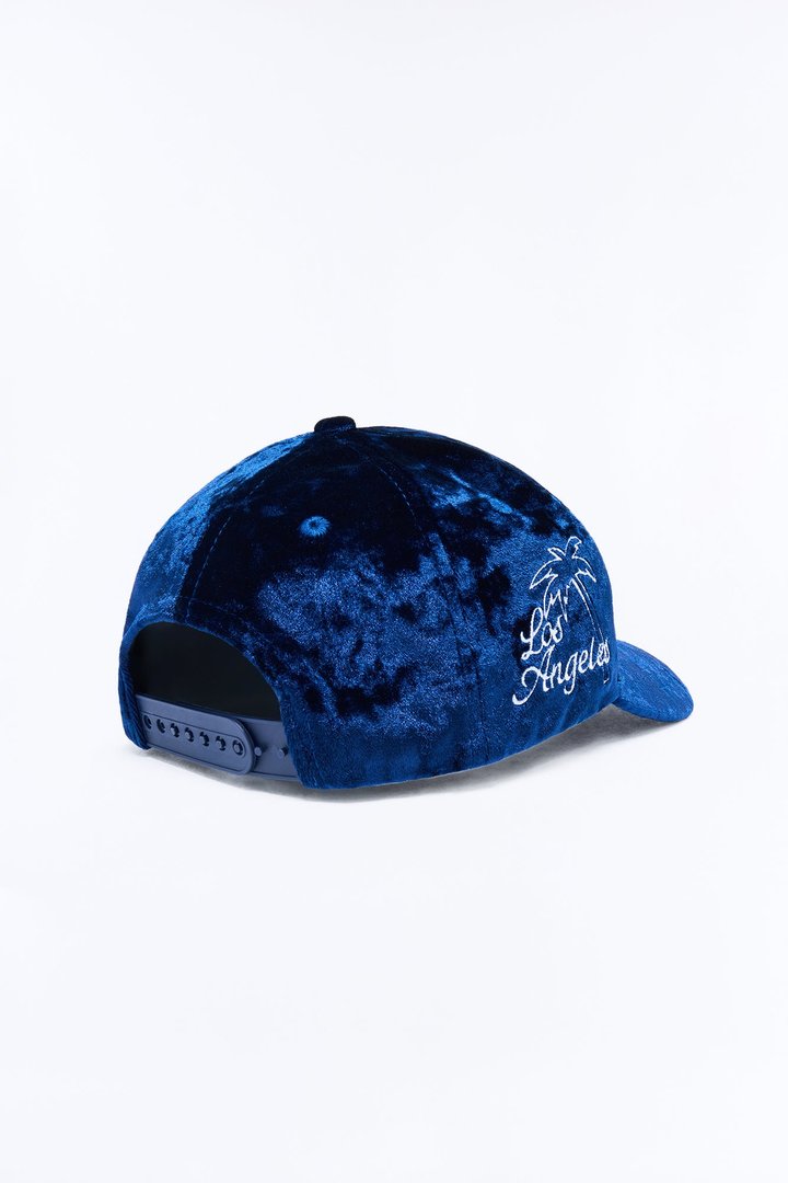 Mini City Of LA Velvet Structured Snapback Hat - Navy