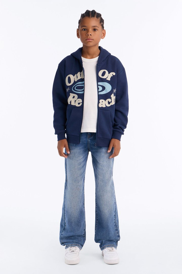 Mini Lost In Space Zip Up Hoodie - Navy
