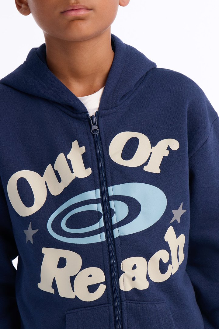Mini Lost In Space Zip Up Hoodie - Navy