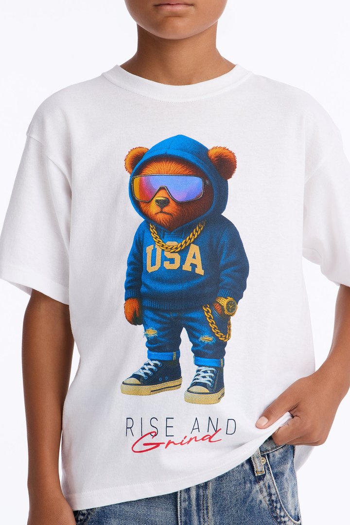 Mini Rise And Grind Life Short Sleeve Tee - White