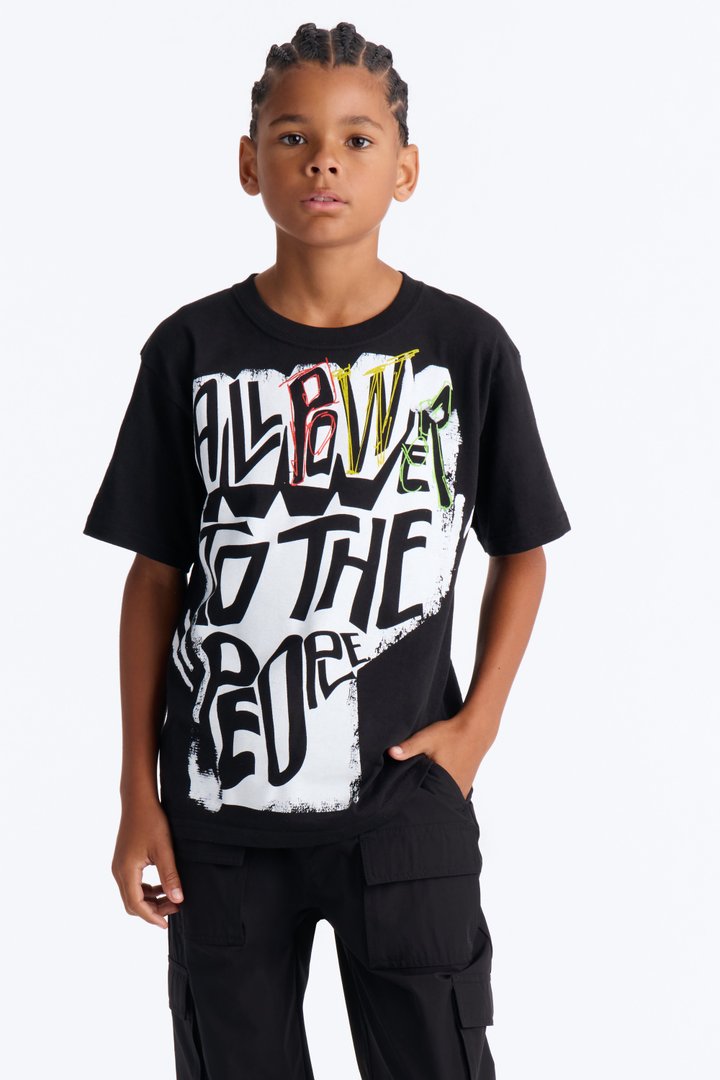 Mini All Power To The People Short Sleeve Tee - Black