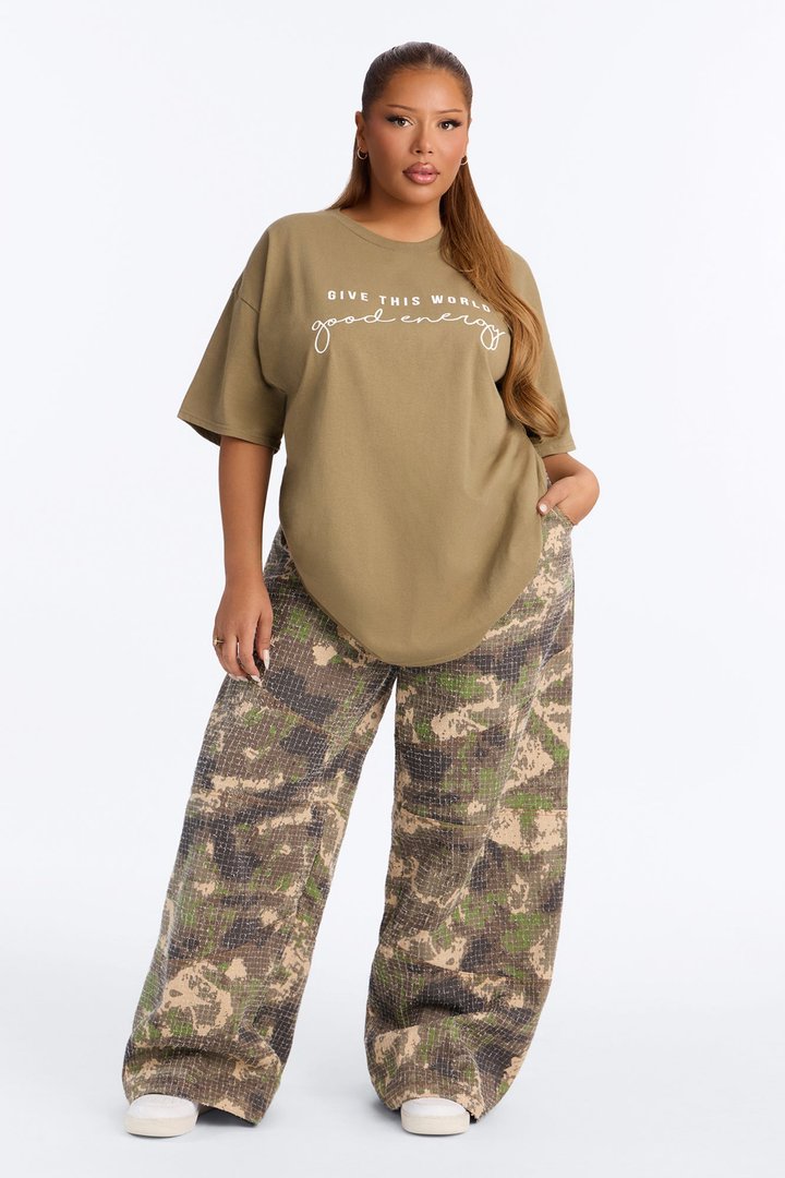 Give This World Good Energy Short Sleeve Tee - Olive