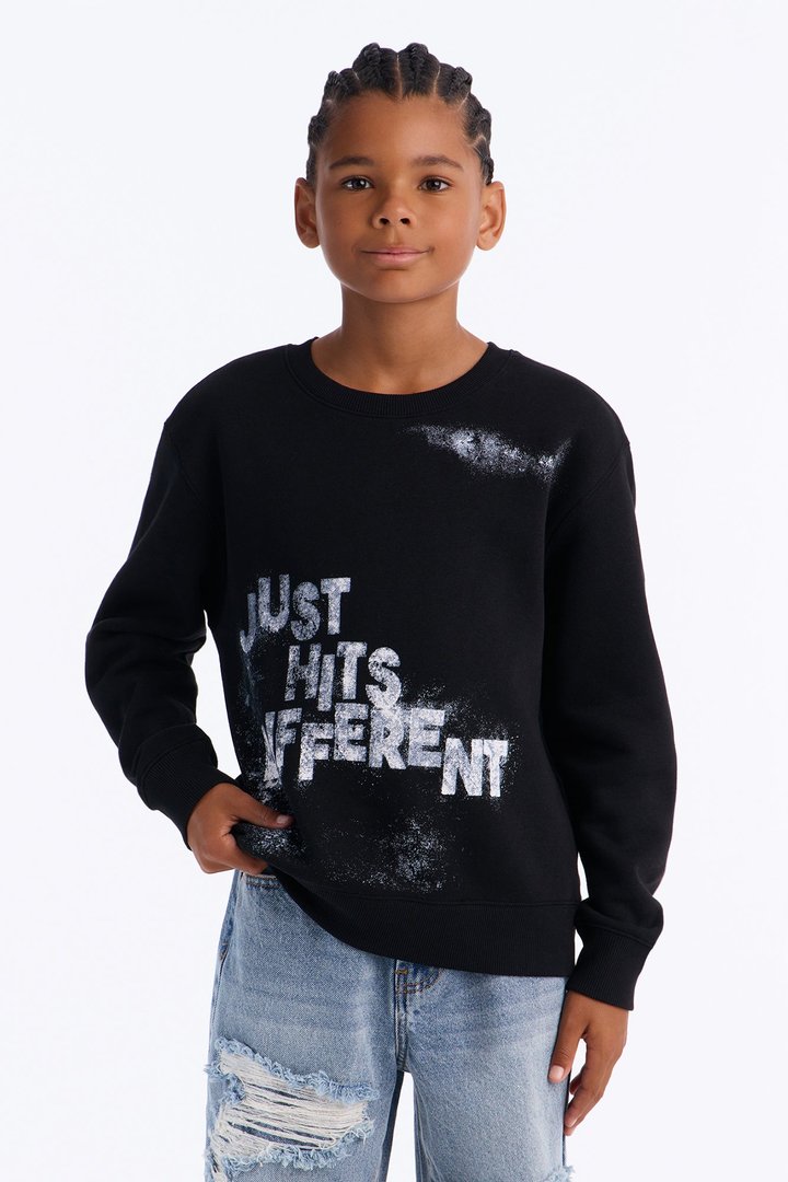 Mini Just Hits Different Sweatshirt - Black