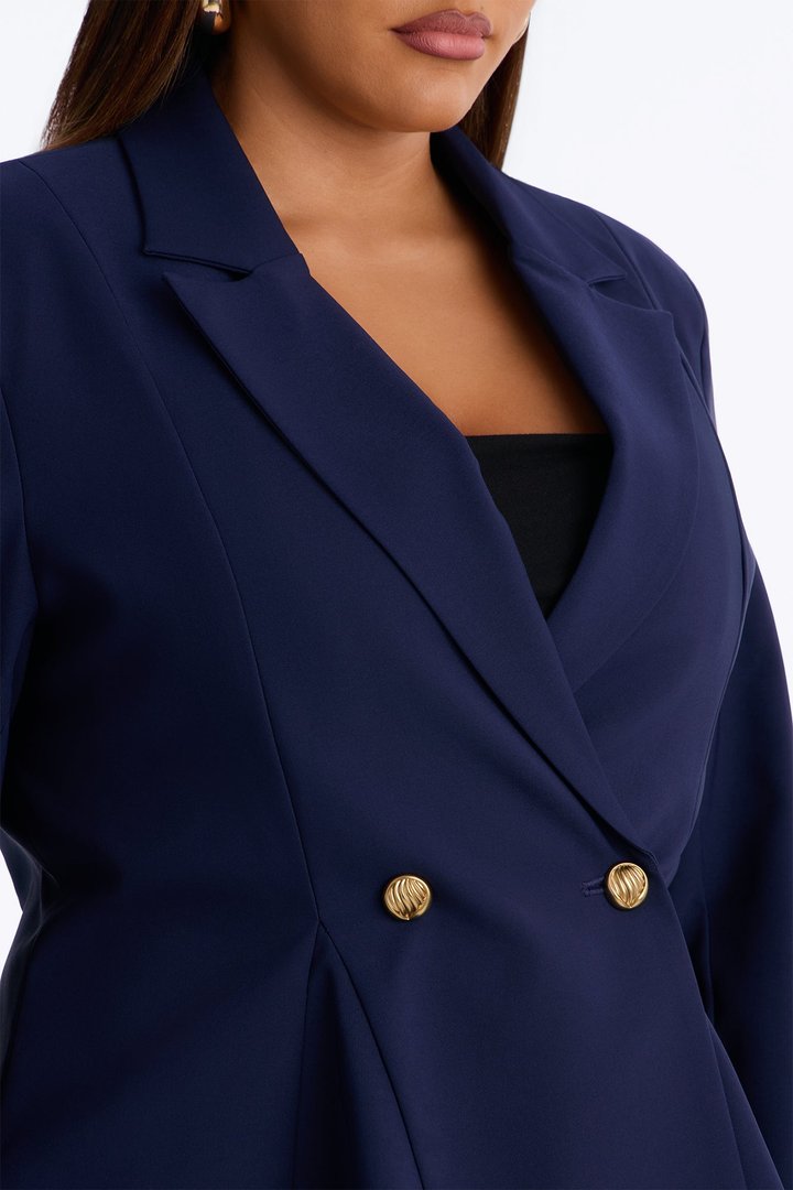 Mielle Peplum Blazer - Navy