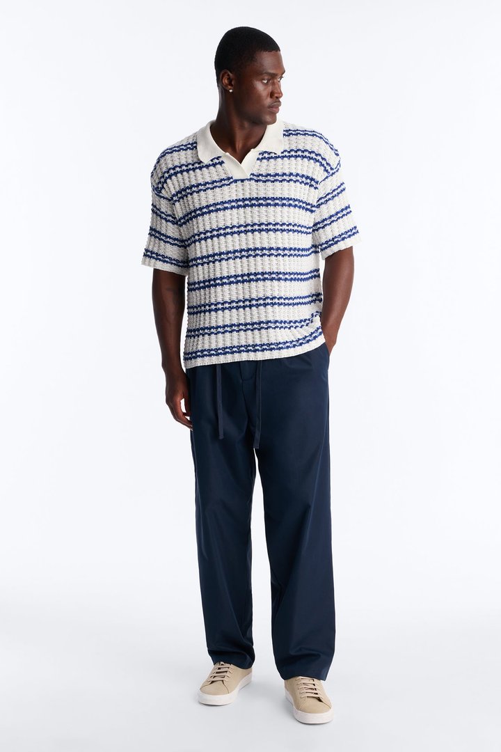 Nelson Pleated Hybrid Relaxed Pant - Navy