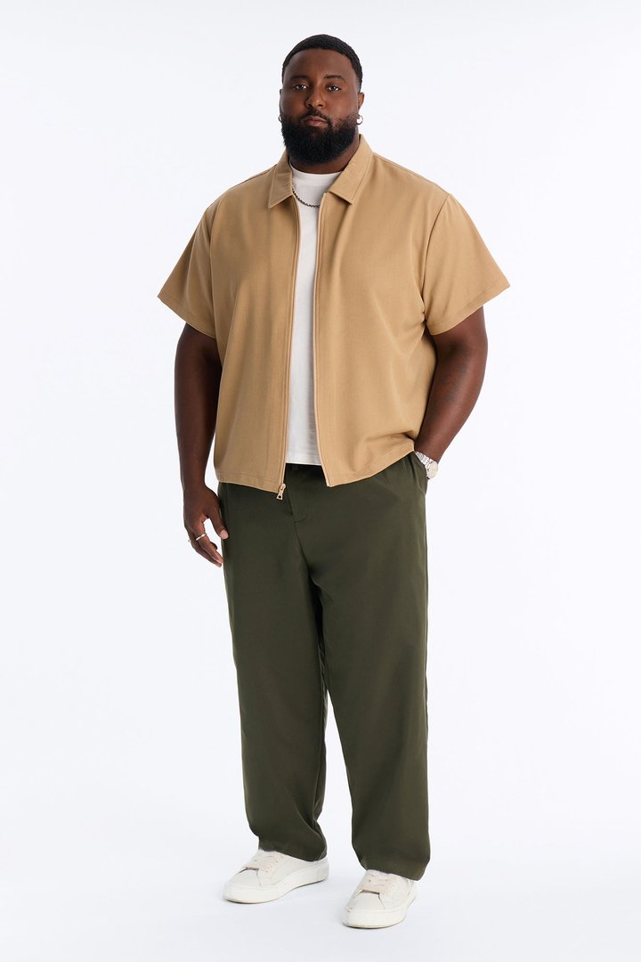Nelson Pleated Hybrid Relaxed Pant - Olive