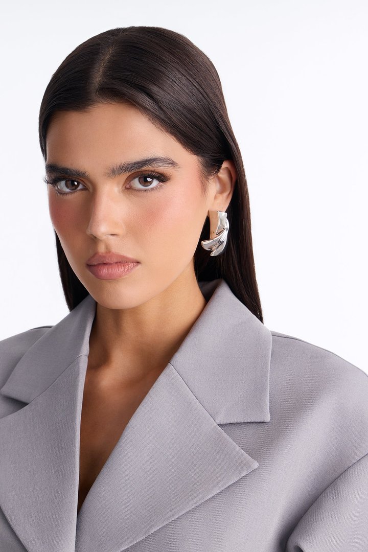 Shadow Kiss Drop Earrings - Silver