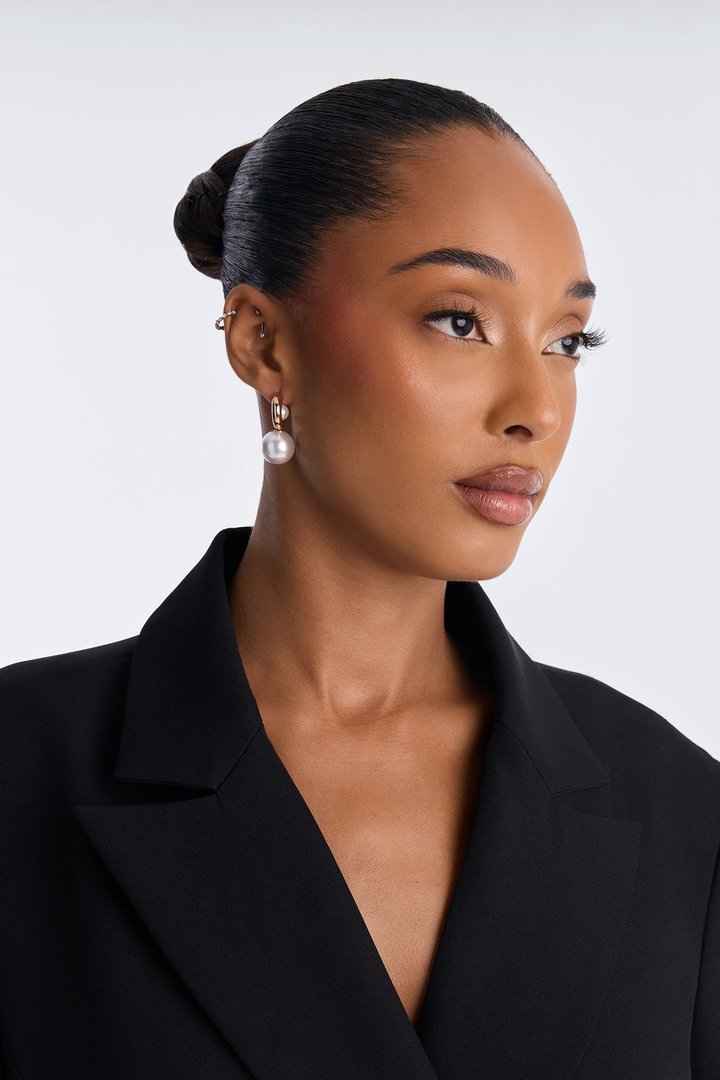 Pearly Girly Hoop Earrings - Gold