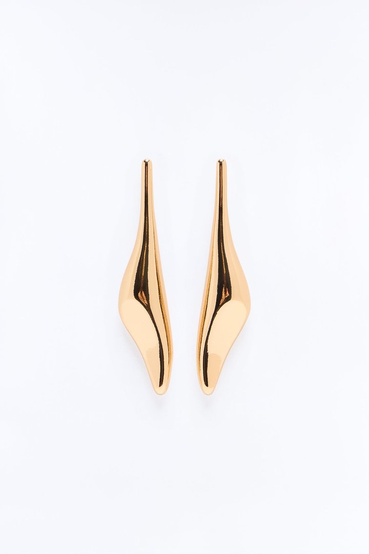 Chrome Gal Drop Earrings - Gold