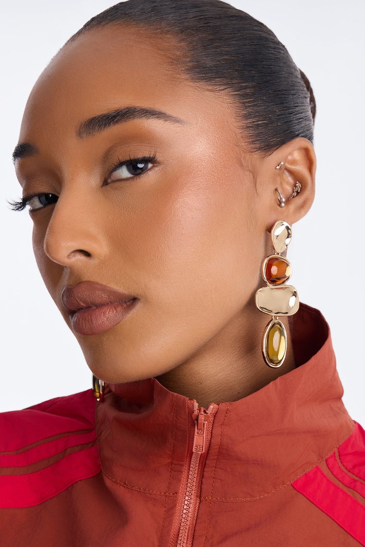 Last Licks Of Summer Drop Earrings - Gold/Orange