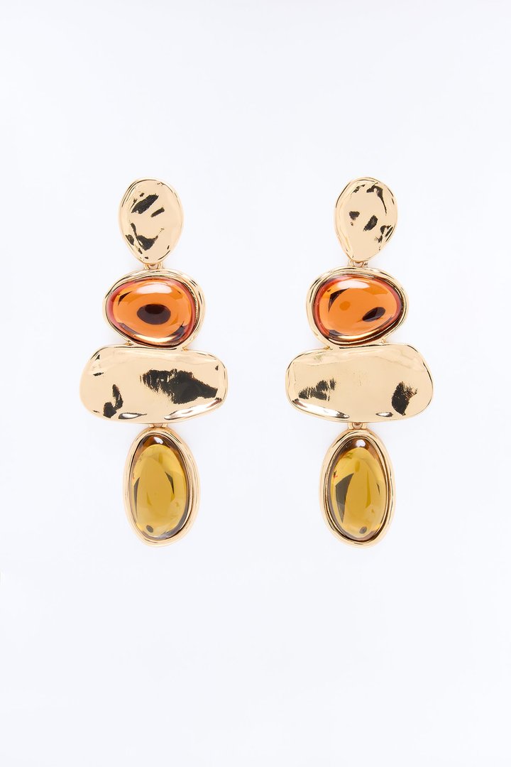 Last Licks Of Summer Drop Earrings - Gold/Orange