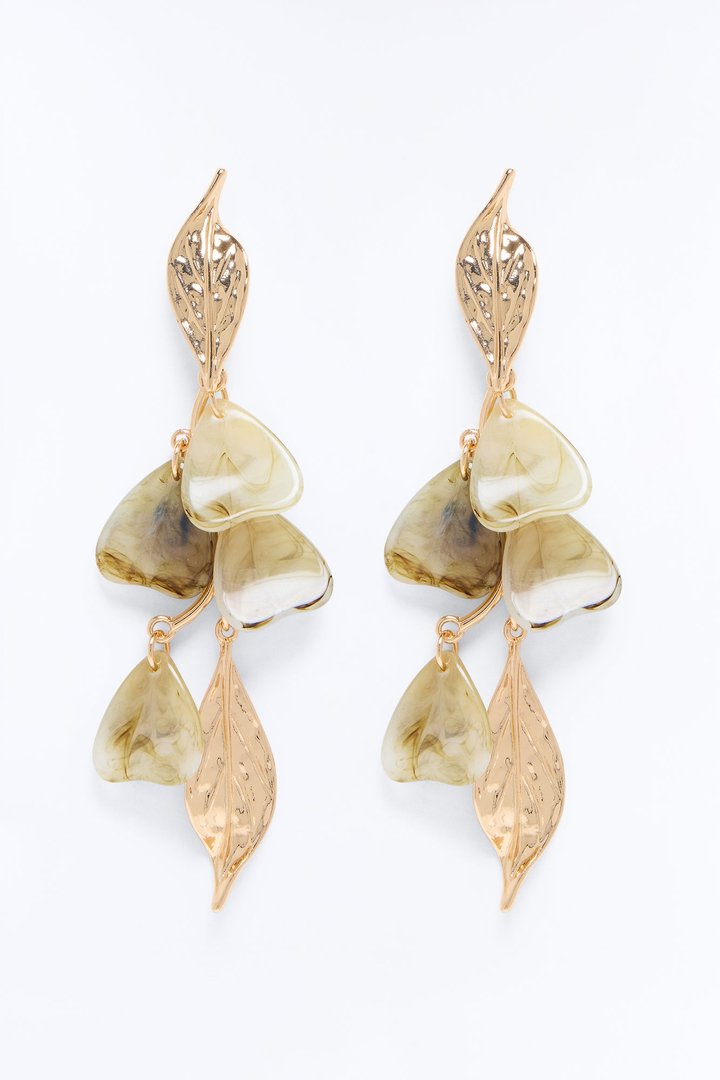 Resort Ready Drop Earrings - Gold/Green