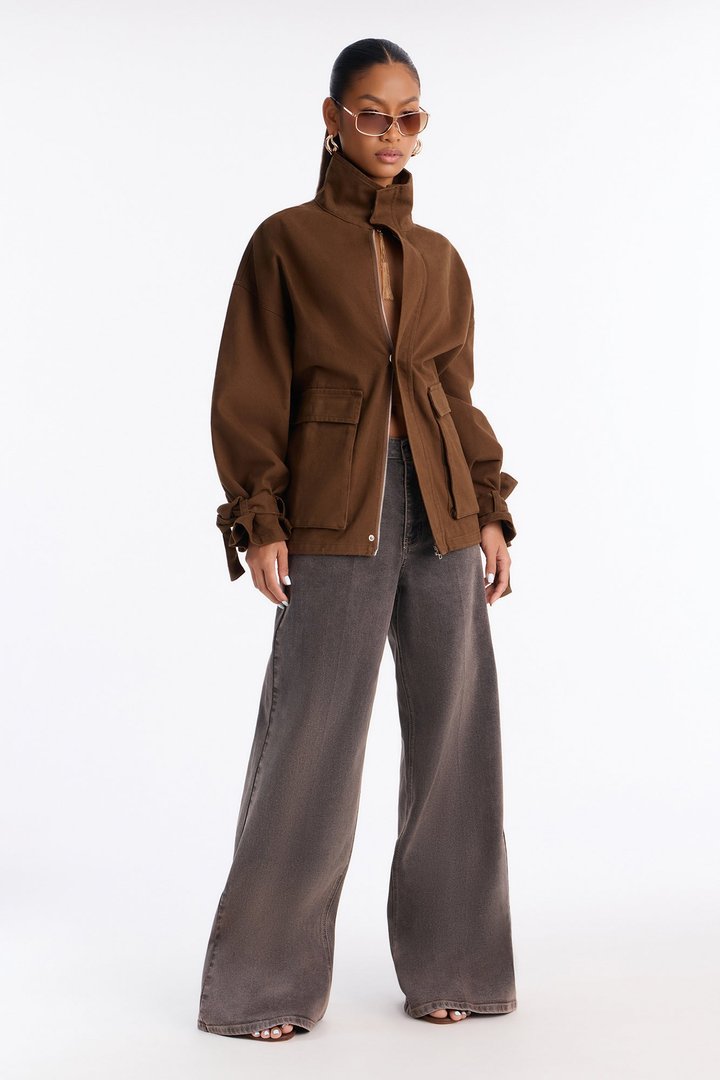 Out And About Twill Anorak Jacket - Brown