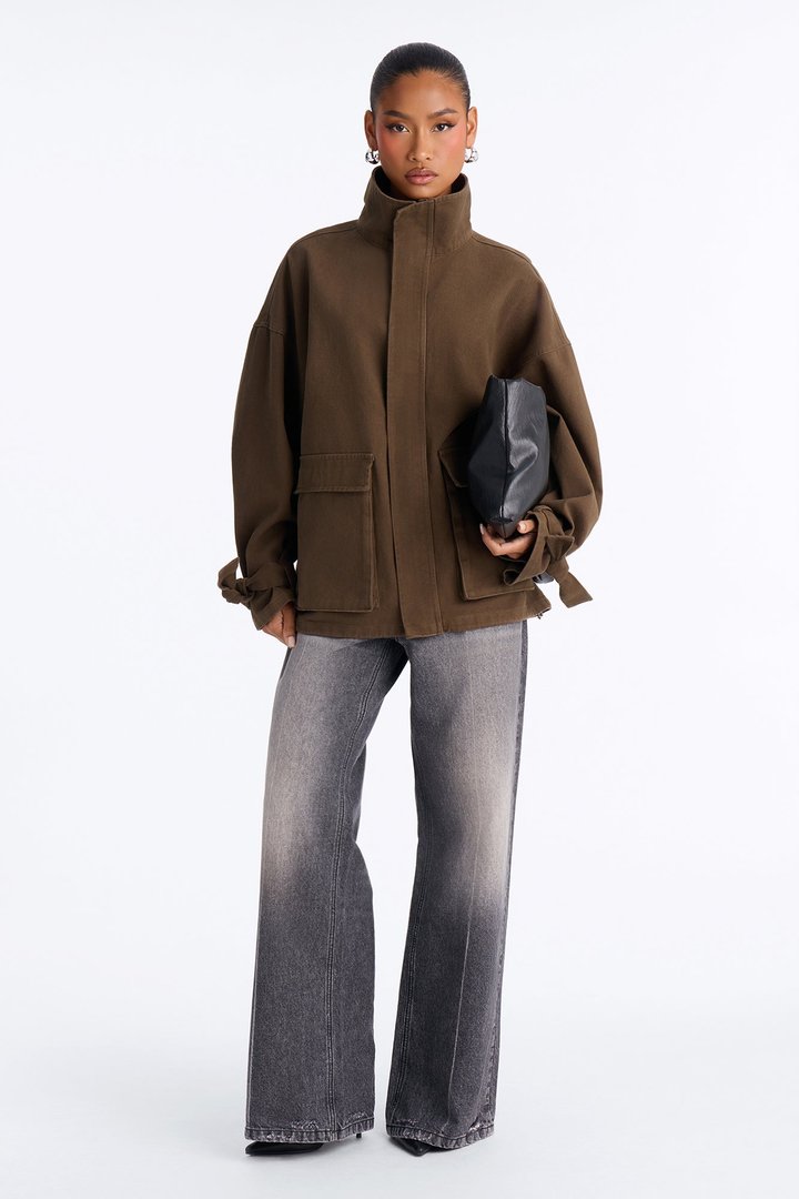 Out And About Twill Anorak Jacket - Military Green