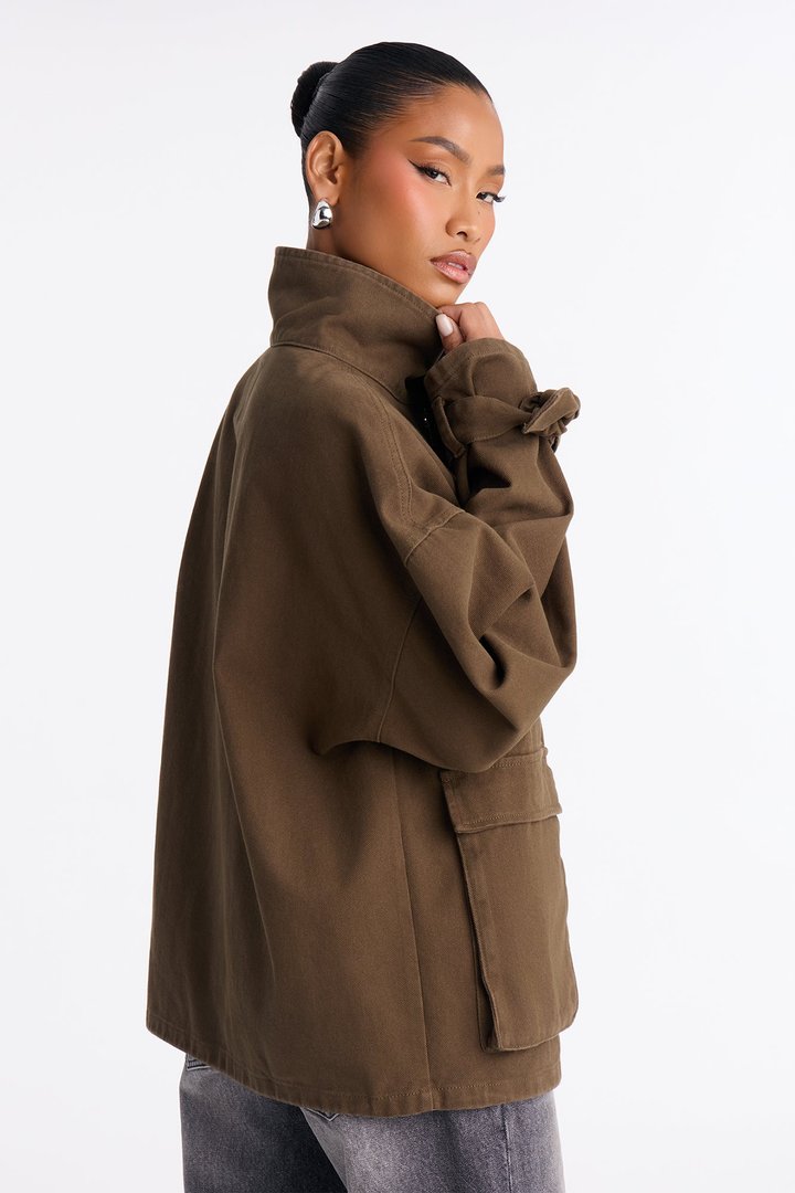 Out And About Twill Anorak Jacket - Military Green