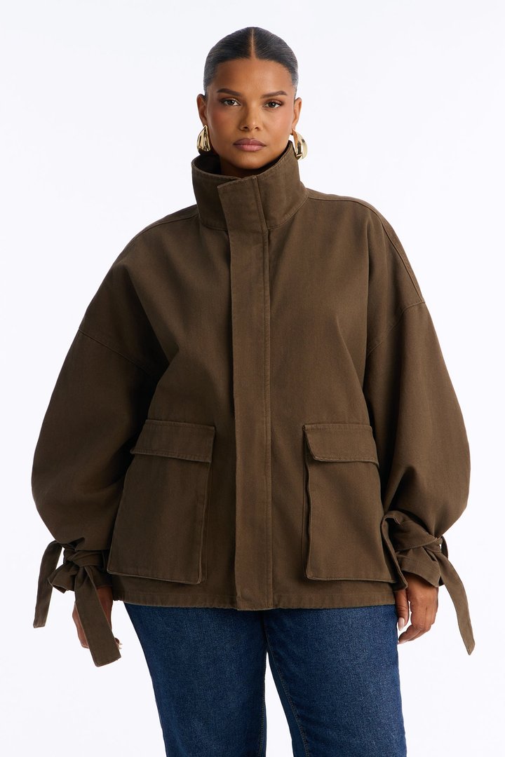 Out And About Twill Anorak Jacket - Military Green