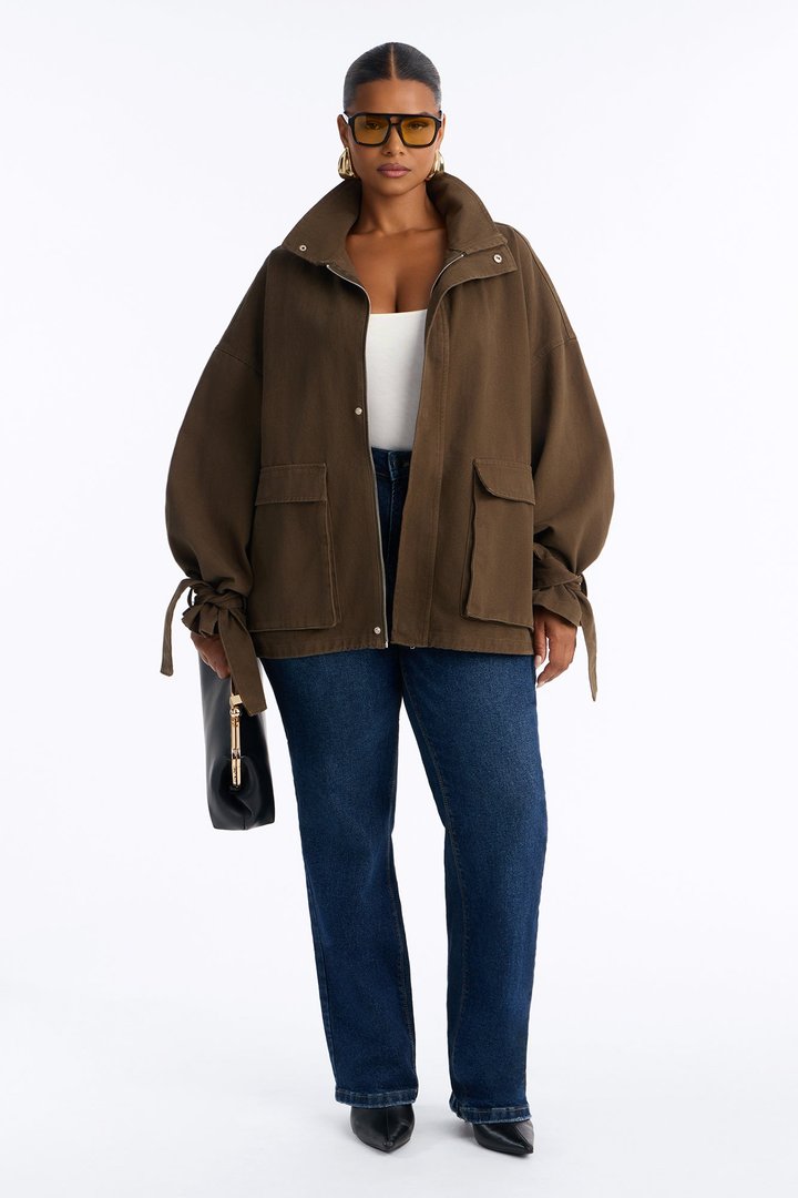 Out And About Twill Anorak Jacket - Military Green