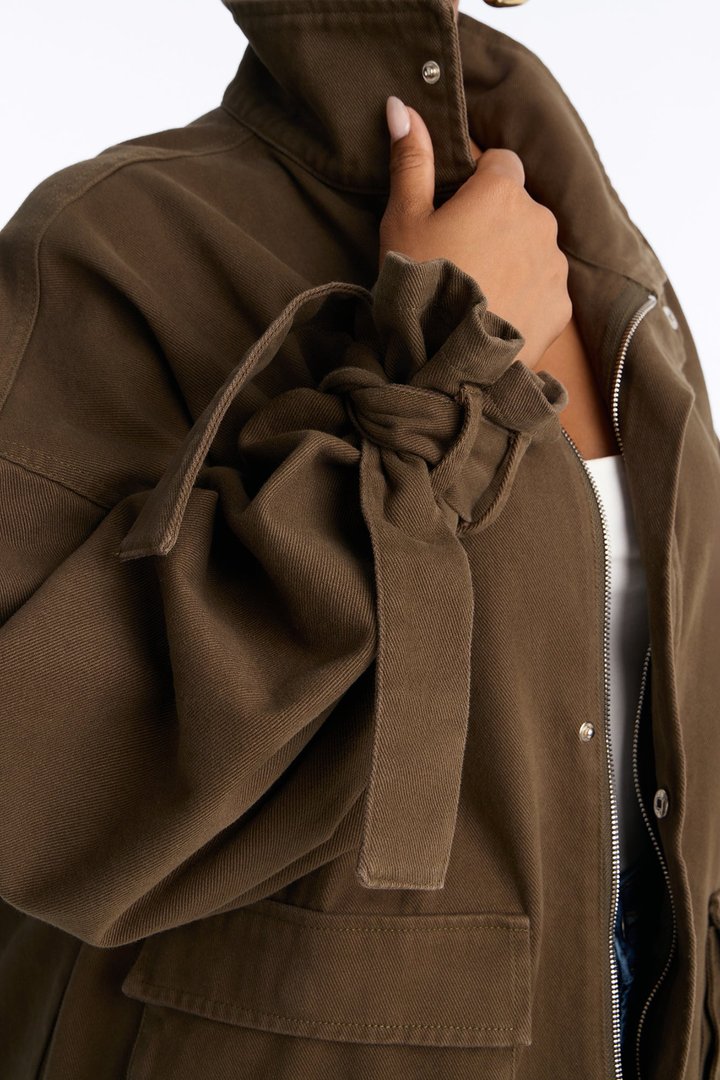 Out And About Twill Anorak Jacket - Military Green