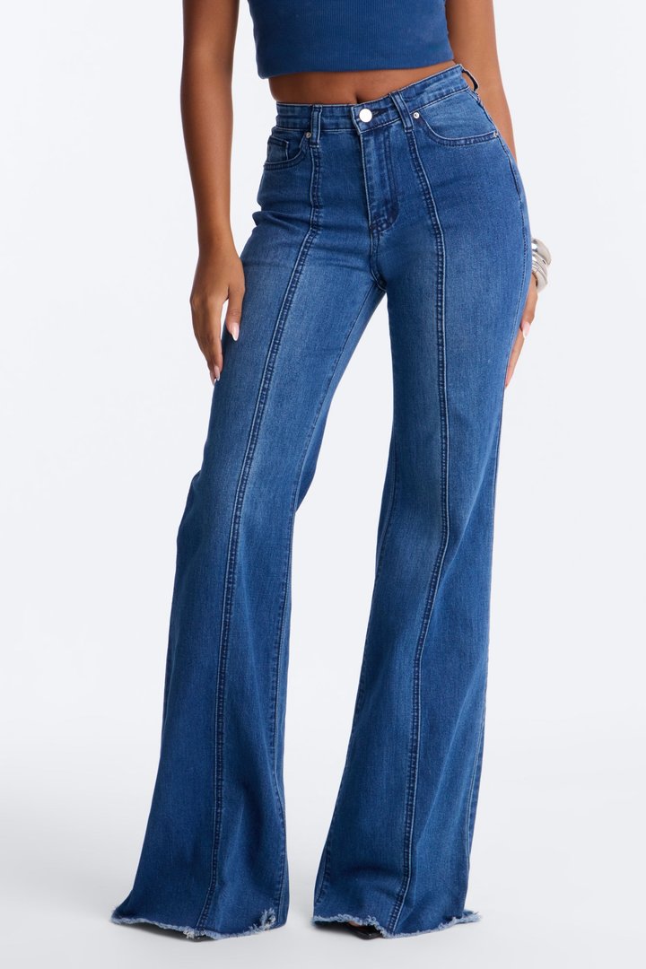 Innocently High Rise Stretch Flare Jeans - Dark Wash