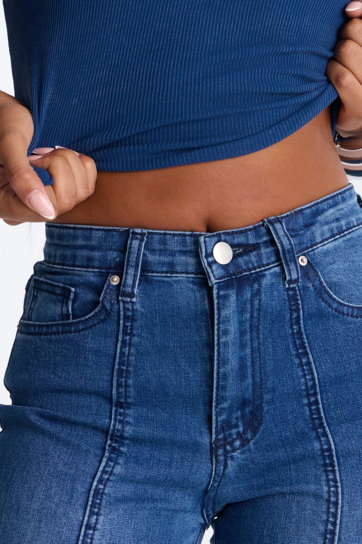Innocently High Rise Stretch Flare Jeans - Dark Wash