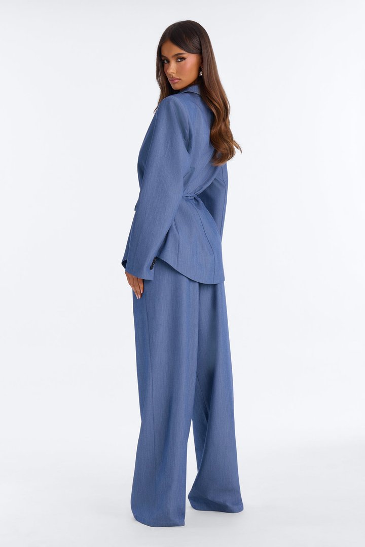 Chic Authority Blazer Pant Set - Blue