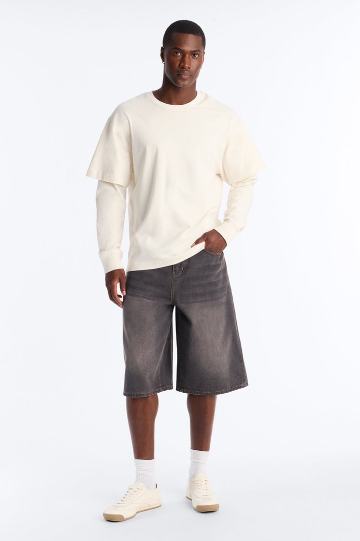 All Day Baggy Denim Short - Black Wash